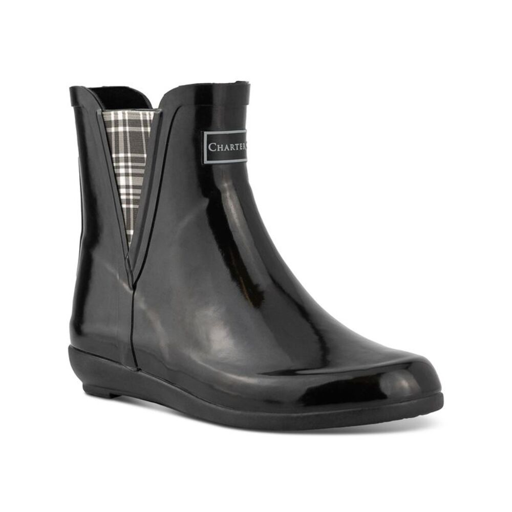 CHARTER CLUB Womens Black Goring Cloudburst Round Toe Rain Boots 6 M